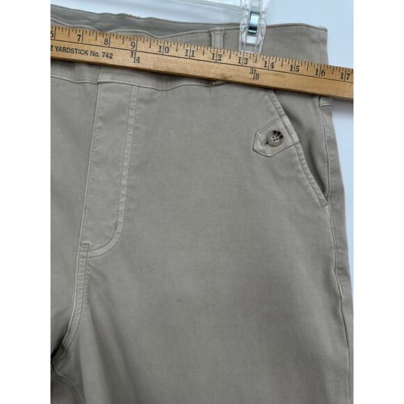 Spanx Women's 1X Stretch Twill Cropped Wide leg Smoke Khaki - Picture 5 of 9